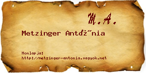 Metzinger Antónia névjegykártya